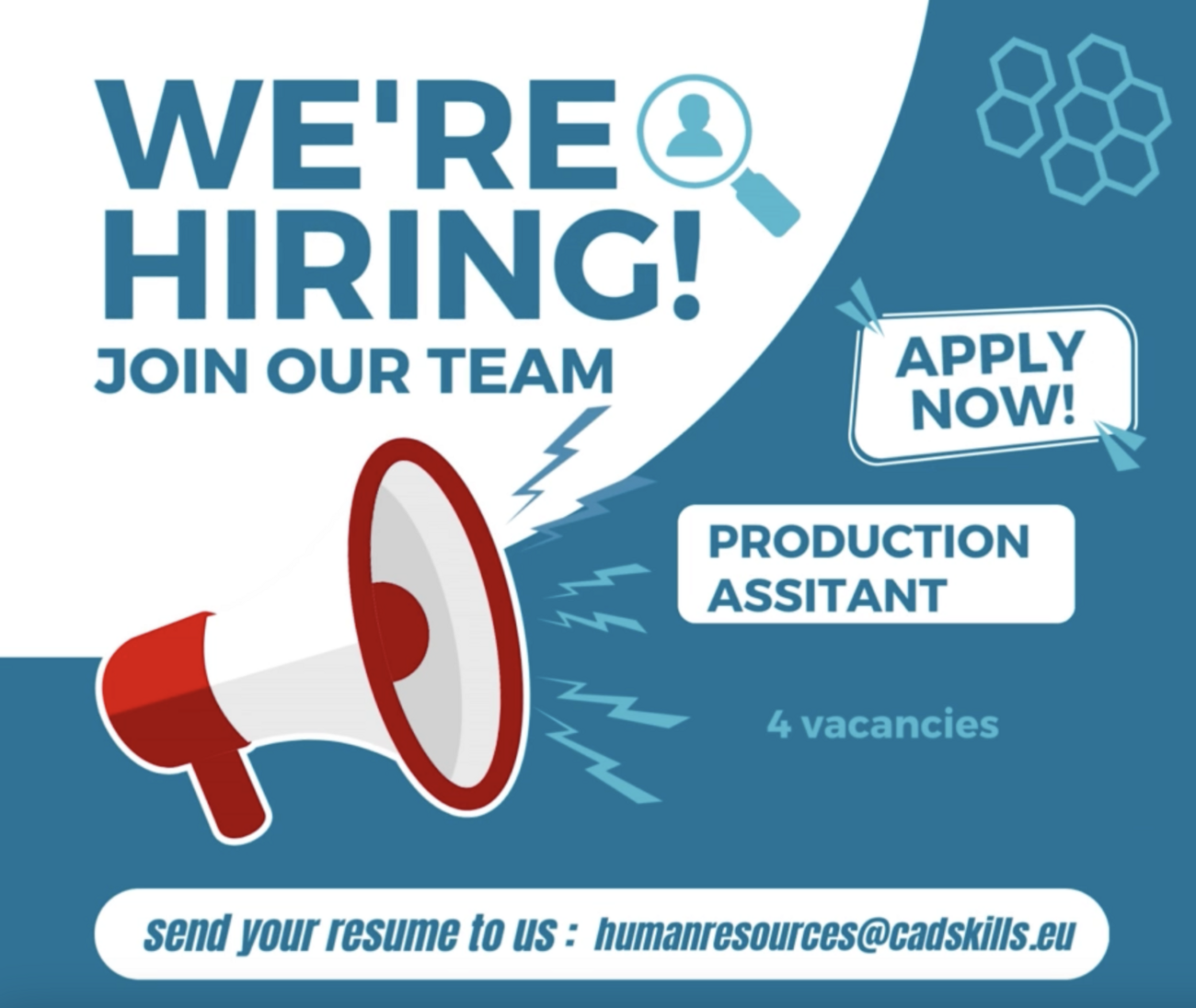 4 vacatures voor productieassistentie