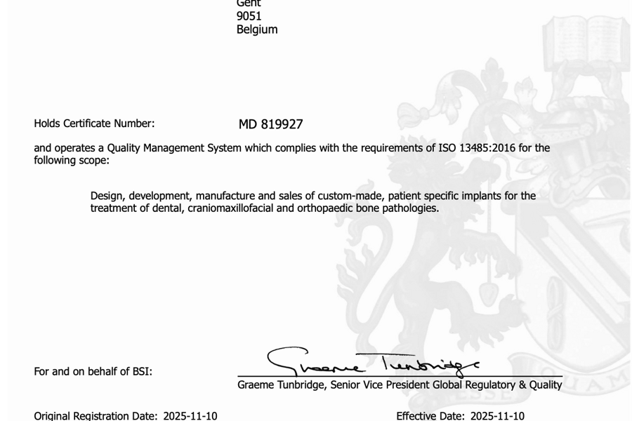 ISO13485:2016 certificate